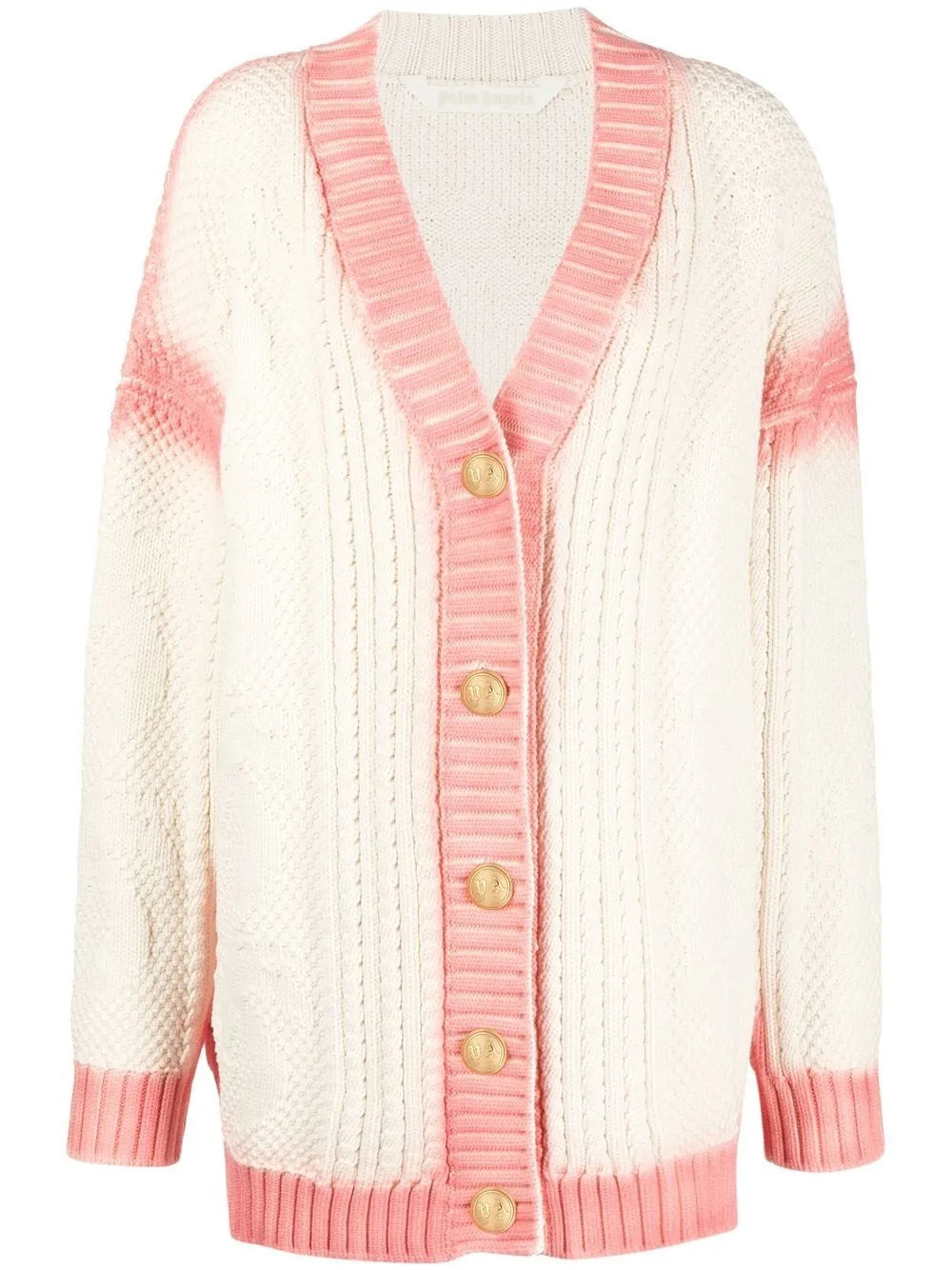 Spray Paint-Effect Logo-Print Cardigan
