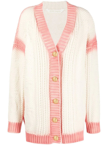 Spray Paint-Effect Logo-Print Cardigan