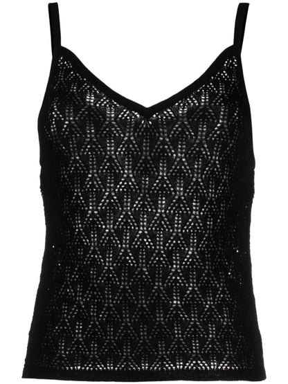 Pointelle-Knit Cashmere Top