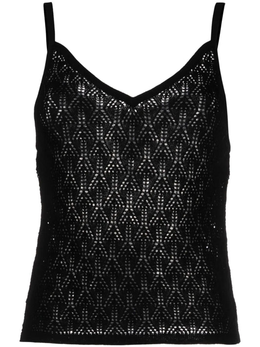 Pointelle-Knit Cashmere Top