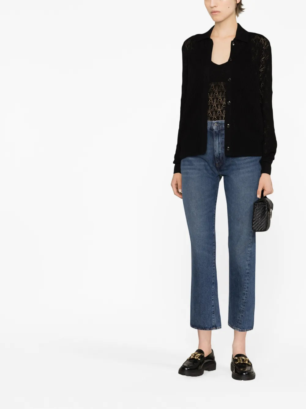 Pointelle-Knit Cashmere Top