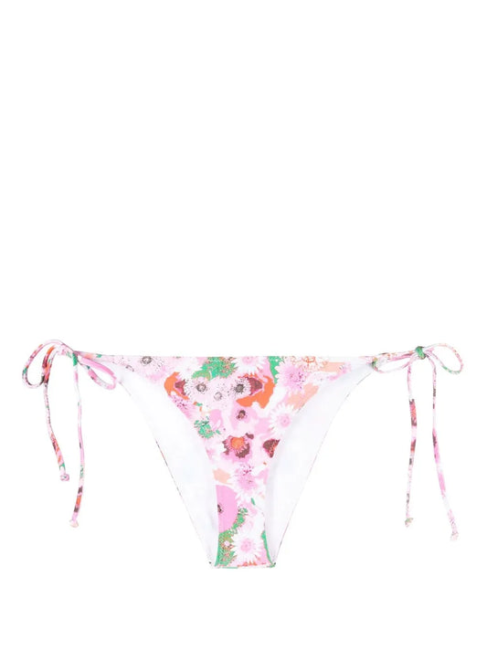 Floral-Print String Bikini Bottoms