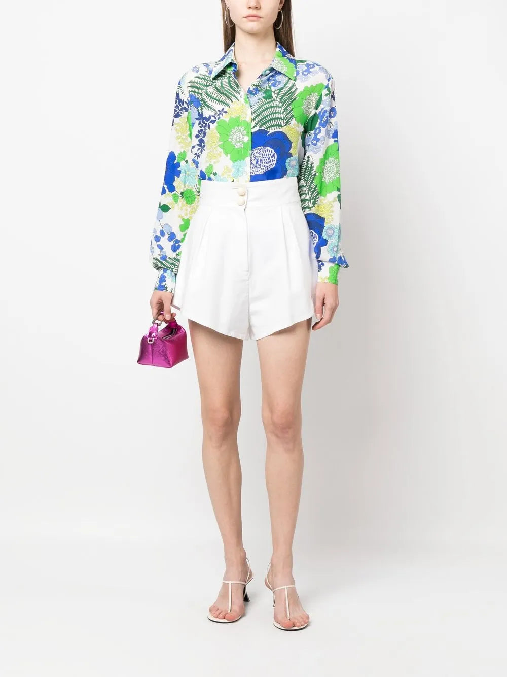 Floral-Print Silk Shirt