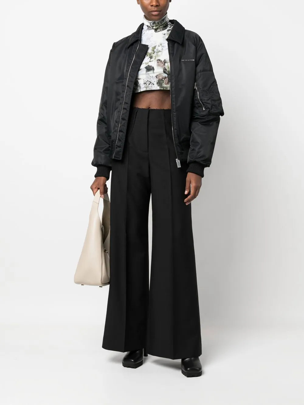 High-Waisted Flare-Leg Trousers