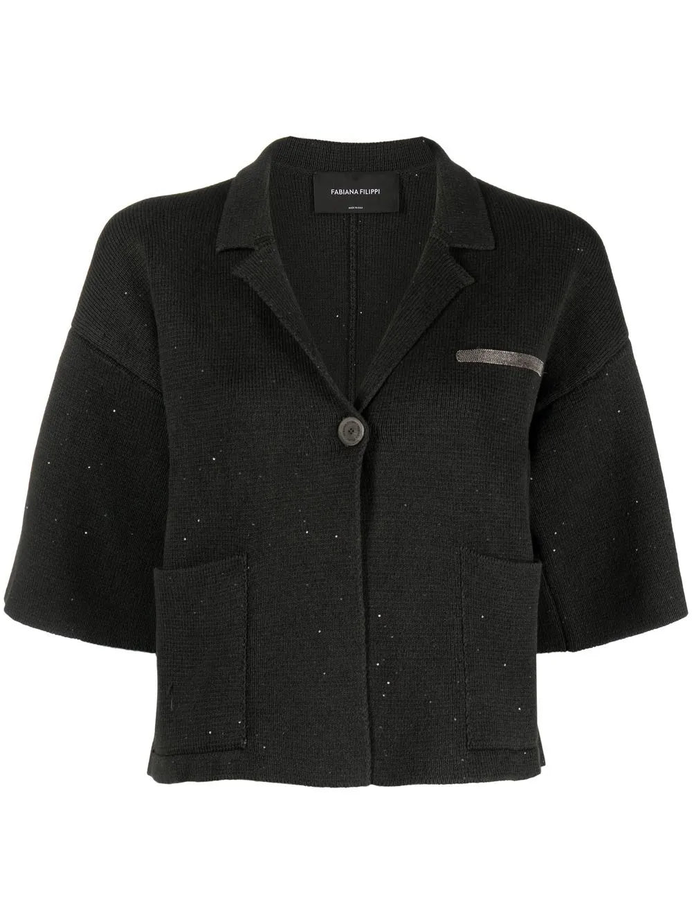 Sequin Short-Sleeved Cardigan