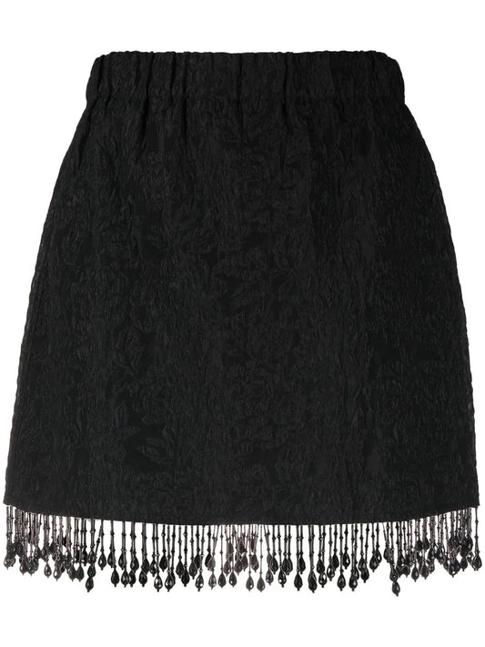 Fringed Jacquard Skirt