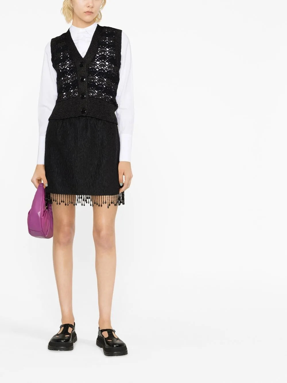 Fringed Jacquard Skirt