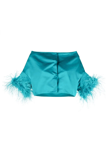 Feather-Trim Jacket