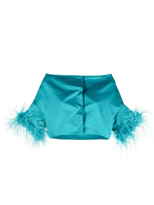 Feather-Trim Jacket
