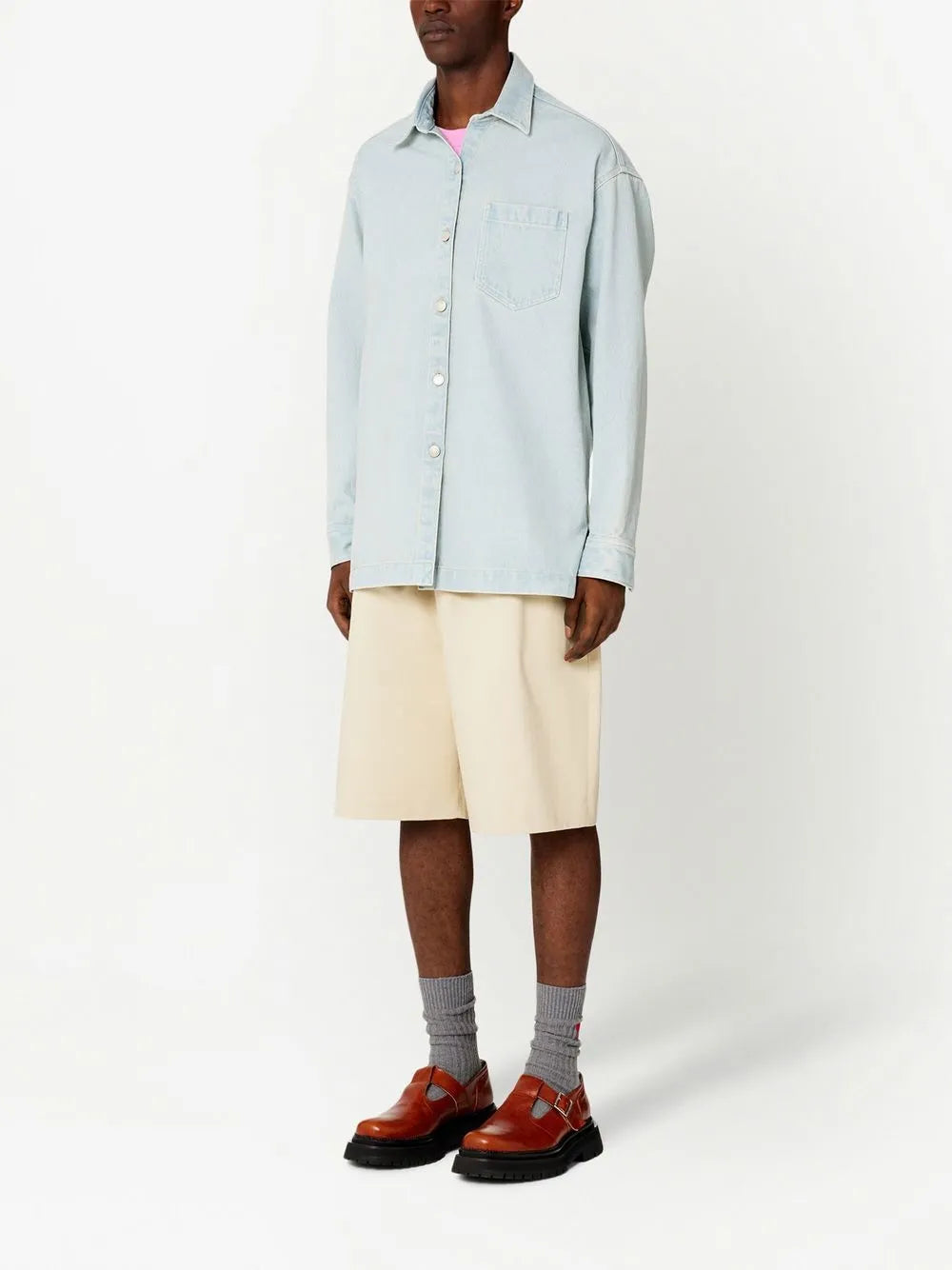 Logo-Print Denim Overshirt