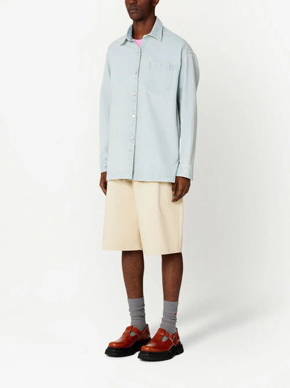 Logo-Print Denim Overshirt