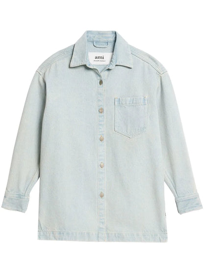 Logo-Print Denim Overshirt