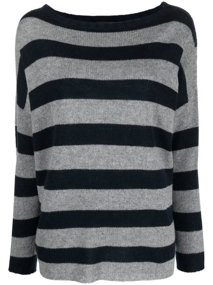 Stripe-Print Cashmere Jumper