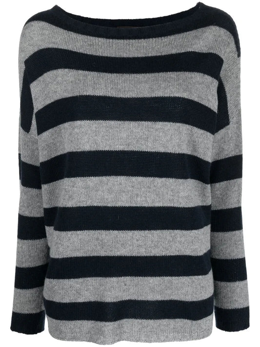 Stripe-Print Cashmere Jumper