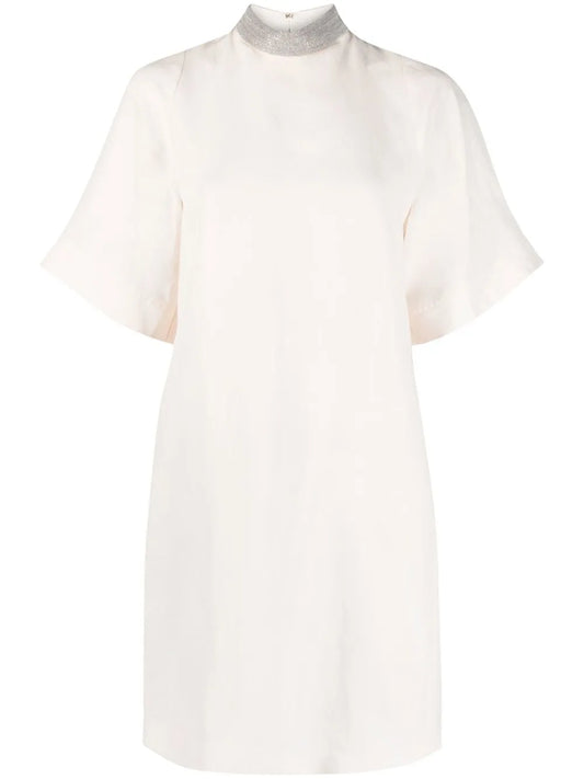 Bead-Embellished Shift Dress