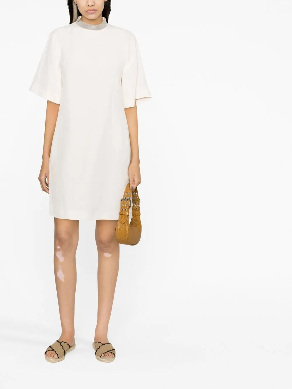 Bead-Embellished Shift Dress