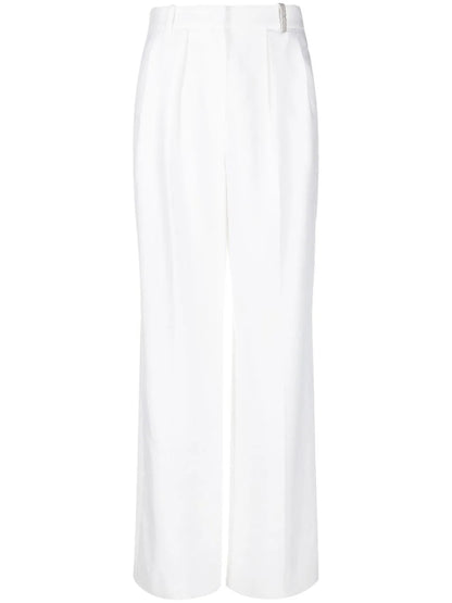 Pleated Straight-Leg Trousers