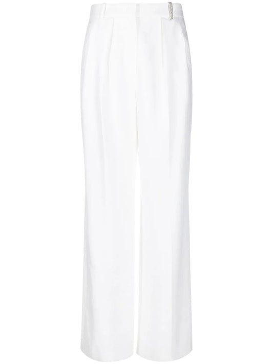 Pleated Straight-Leg Trousers