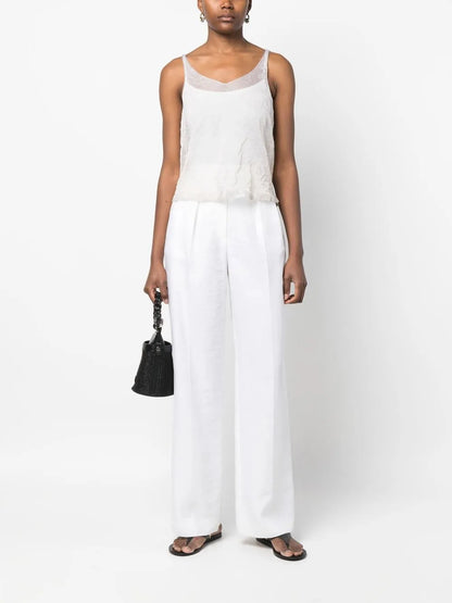 Pleated Straight-Leg Trousers