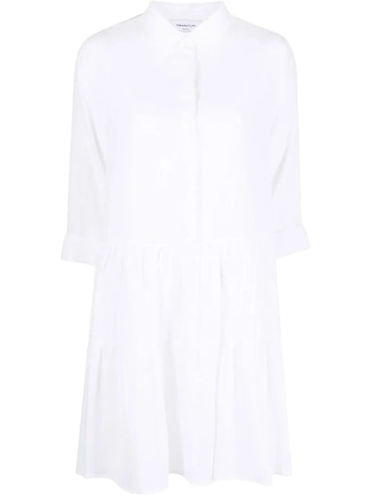 Tiered Cotton Mini Shirtdress