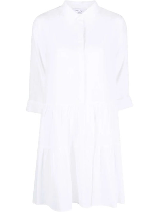 Tiered Cotton Mini Shirtdress