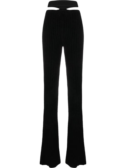 High-Waisted Knitted Trousers