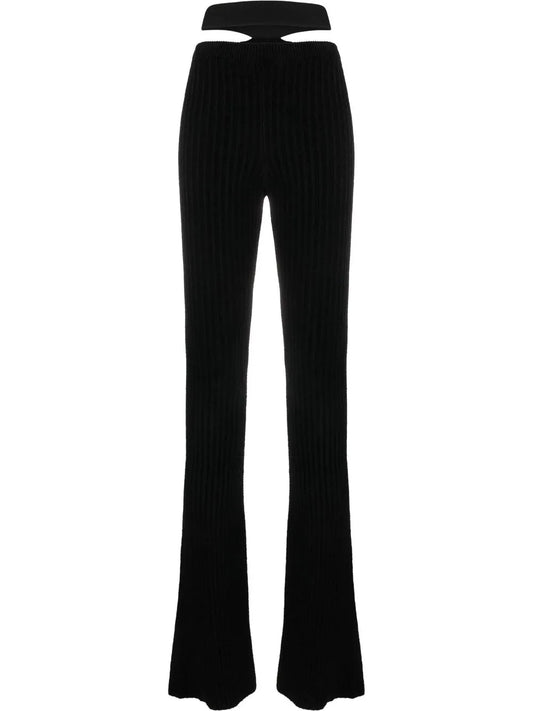 High-Waisted Knitted Trousers