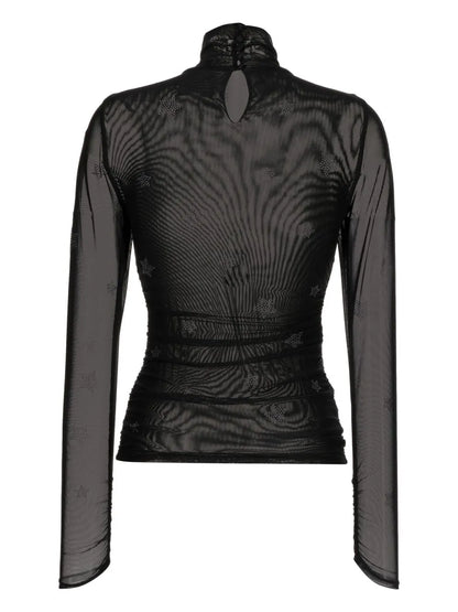 Crystal-Embellished Tulle T-Shirt