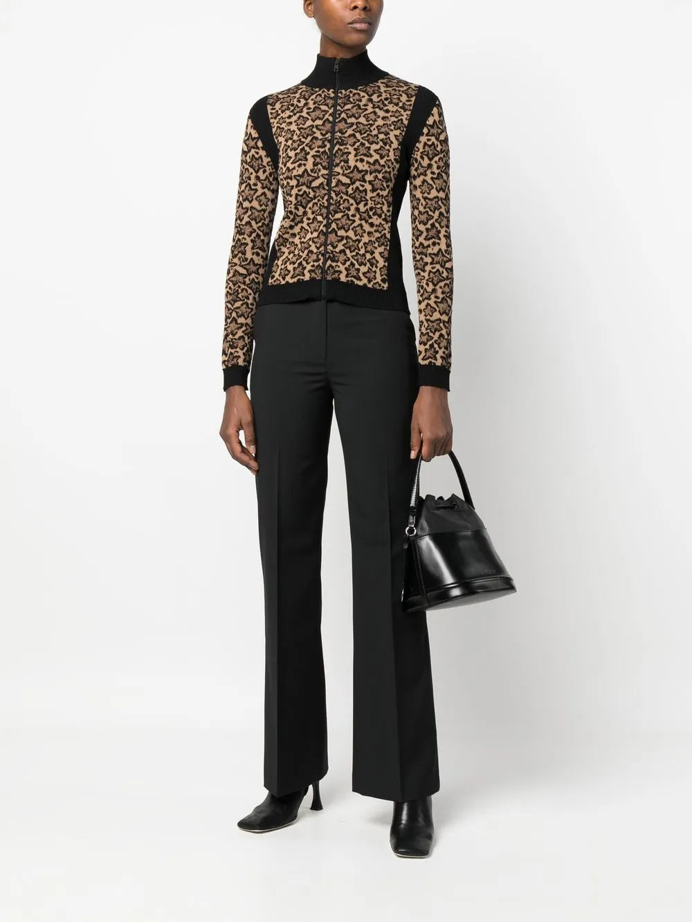 High-Waisted Flared Trousers