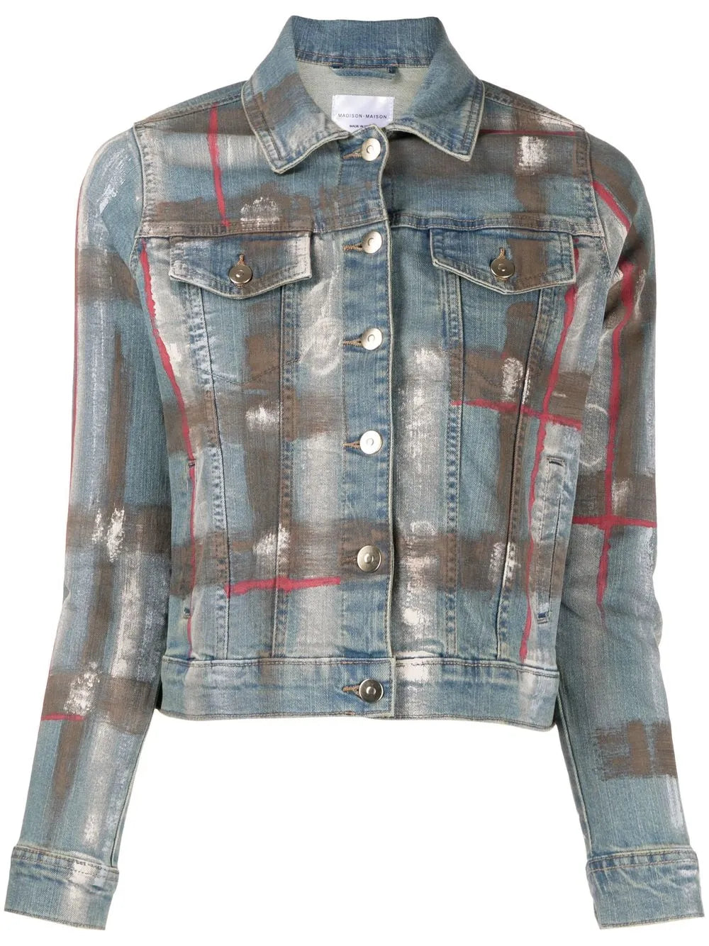 Paint Splatter-Print Denim Jacket