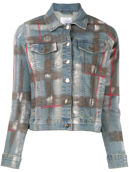 Paint Splatter-Print Denim Jacket
