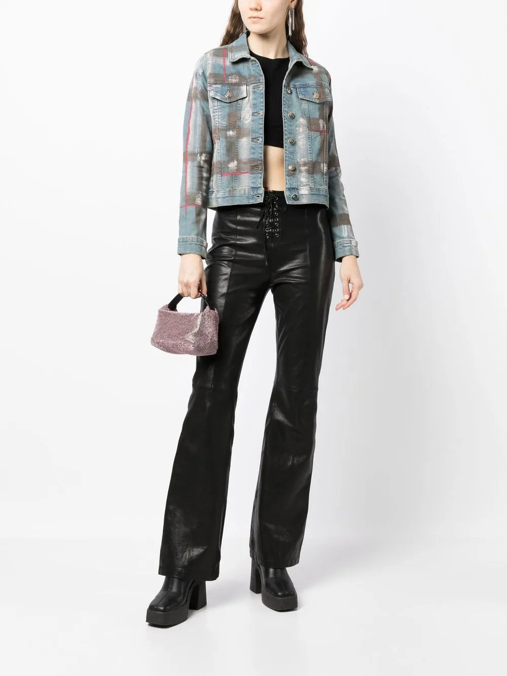 Paint Splatter-Print Denim Jacket