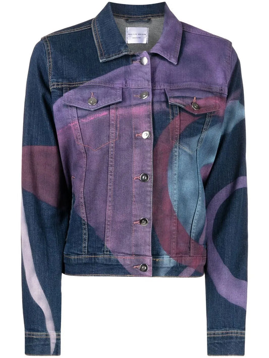 Graphic-Print Denim Jacket