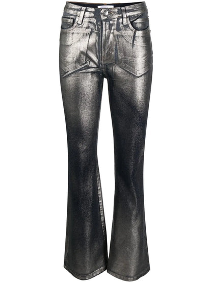 Metallic-Effect Laminated Jeans