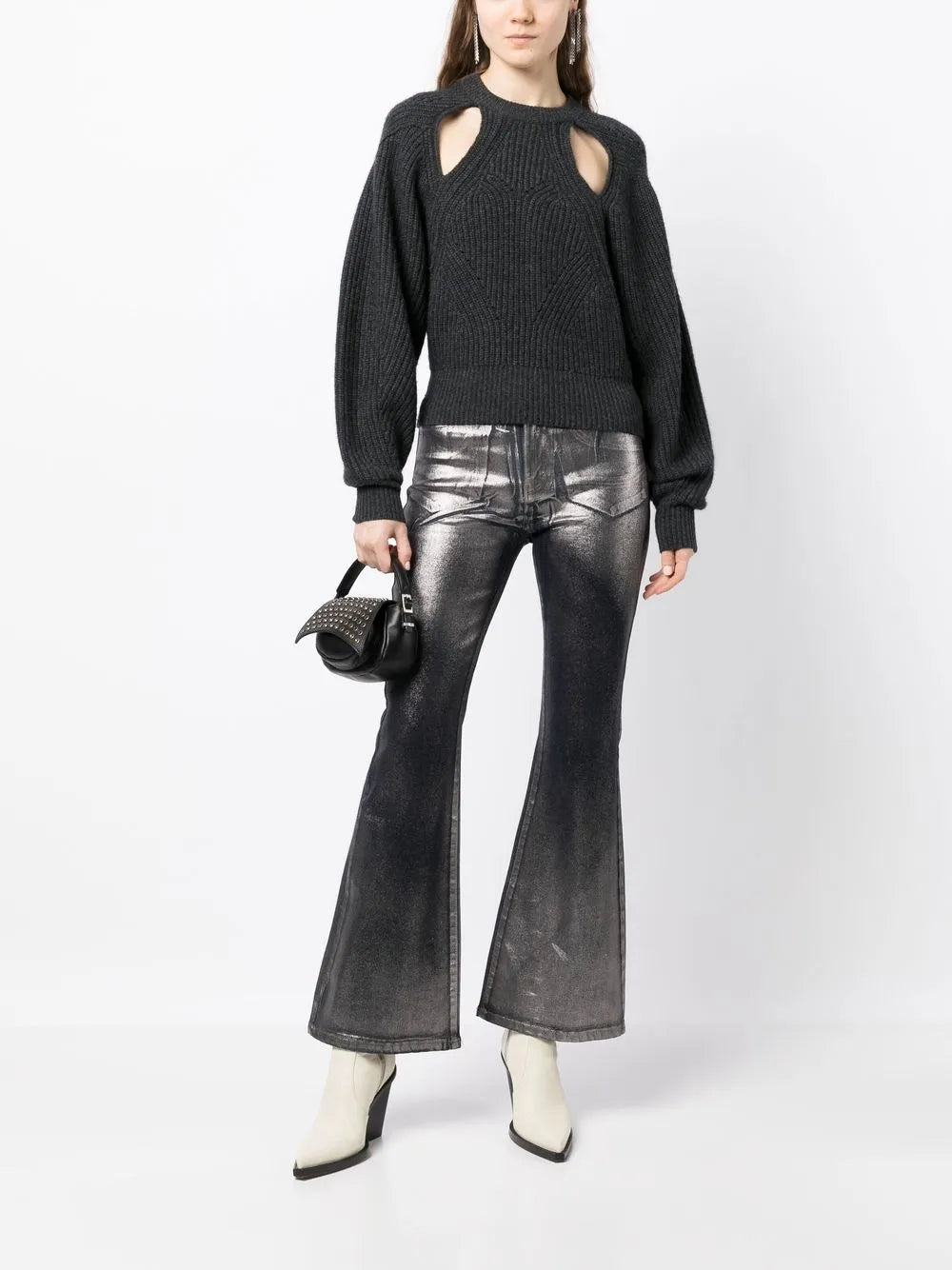 Metallic-Effect Laminated Jeans