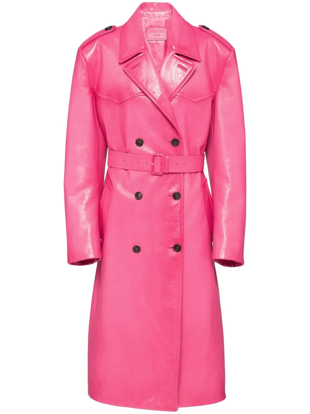 Leather Double-Breasted Trench-Coat