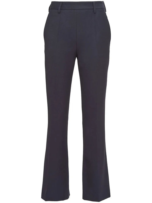 Gabardine Wool Flared Trousers