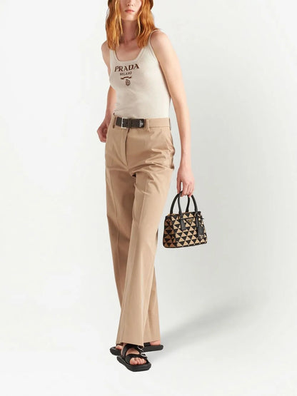 Gabardine Wide-Leg Trousers