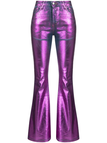 Metallic-Effect Laminated Jeans