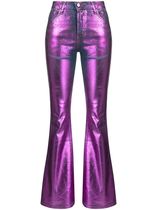 Metallic-Effect Laminated Jeans