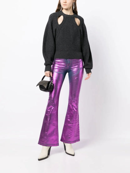 Metallic-Effect Laminated Jeans