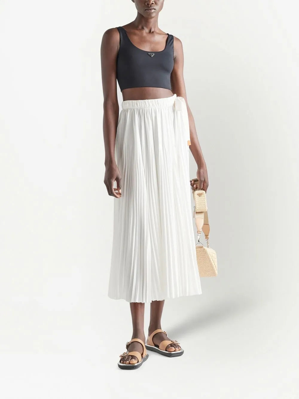 Triangle-Logo Jersey Crop Top