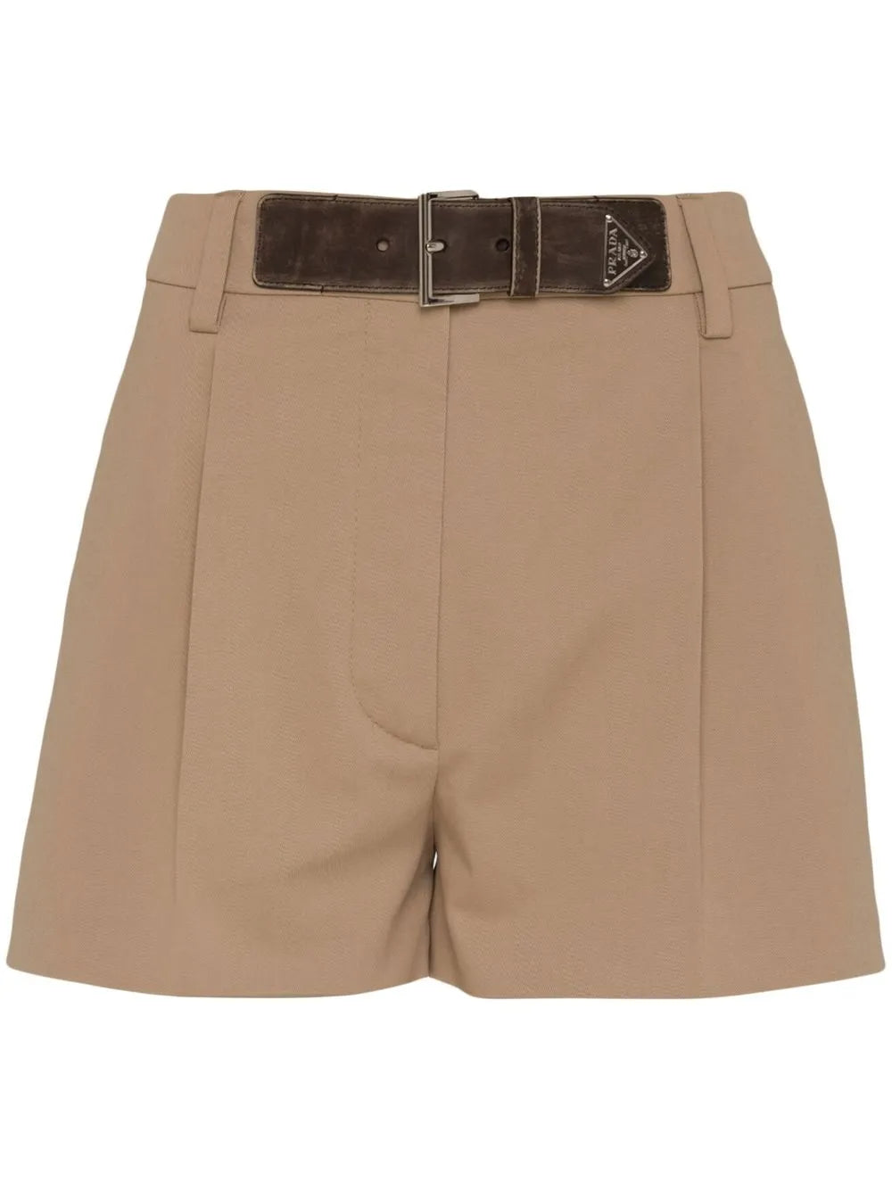 Gabardine Belted Shorts