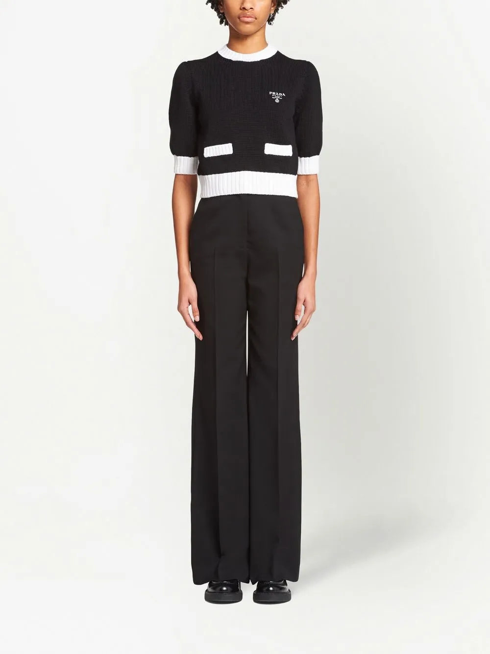 Logo-Embroidered Cropped Jumper