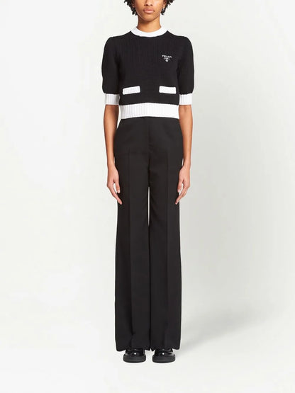 Logo-Embroidered Cropped Jumper