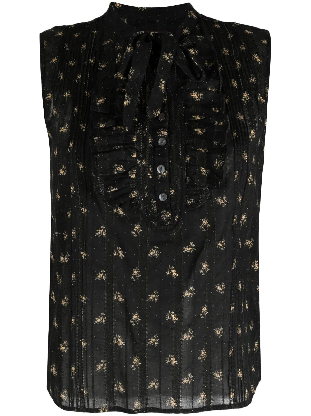 Patterned-Jacquard Sleeveless Blouse