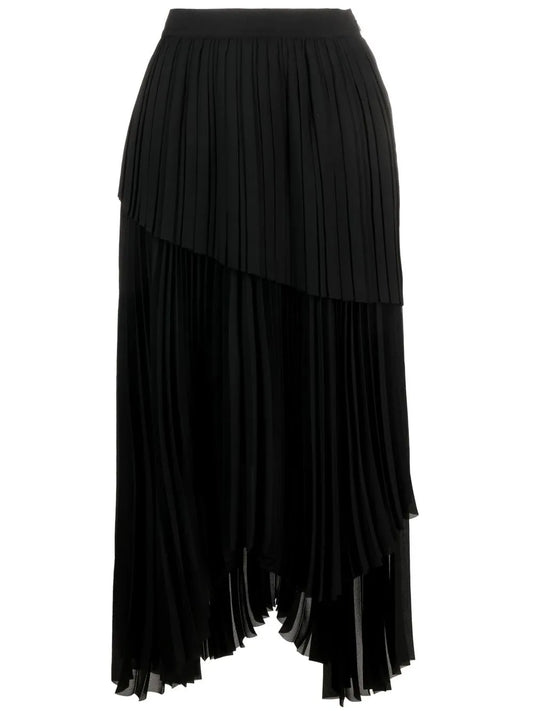 Pleated Asymmetric Skirt