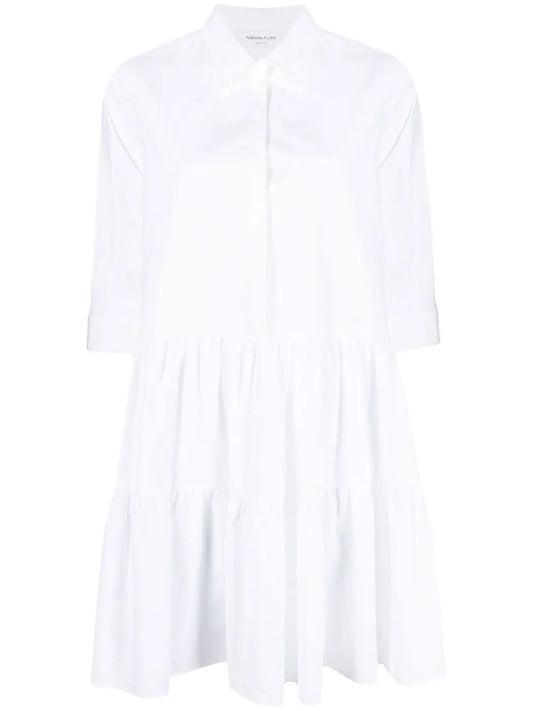 Tiered Cotton Shirt Dress