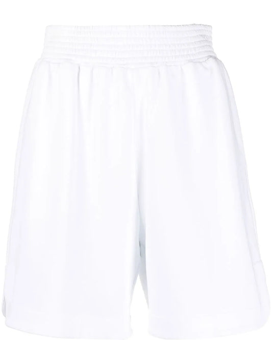Smocked-Waist Knee-Length Shorts
