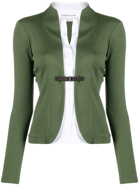 Buckle-Fastened Cotton-Blend Jacket